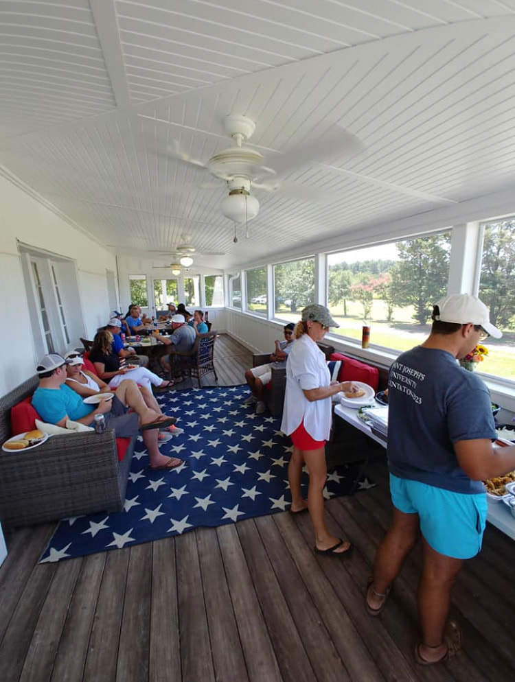 Renovated screen porch at Patriot Point