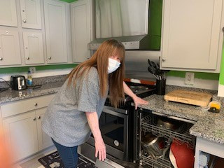 Renovated kitchen in use at Cordell Place