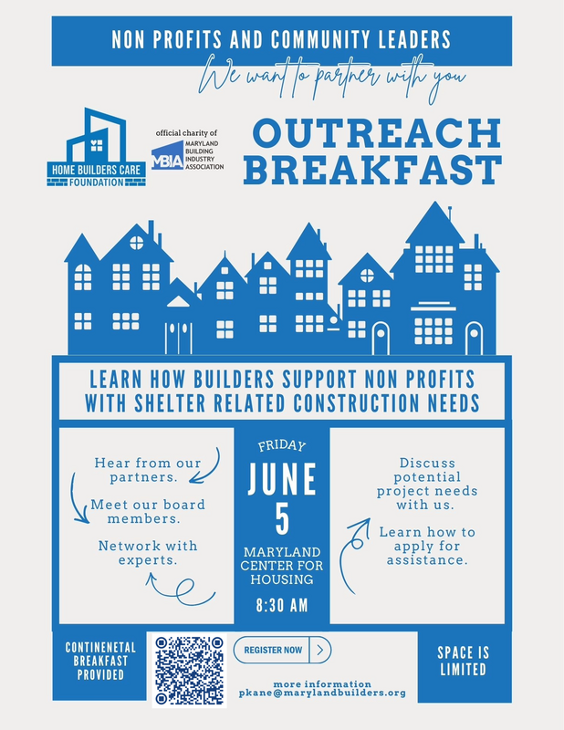 Outreach Breakfast registration flyer with QR code